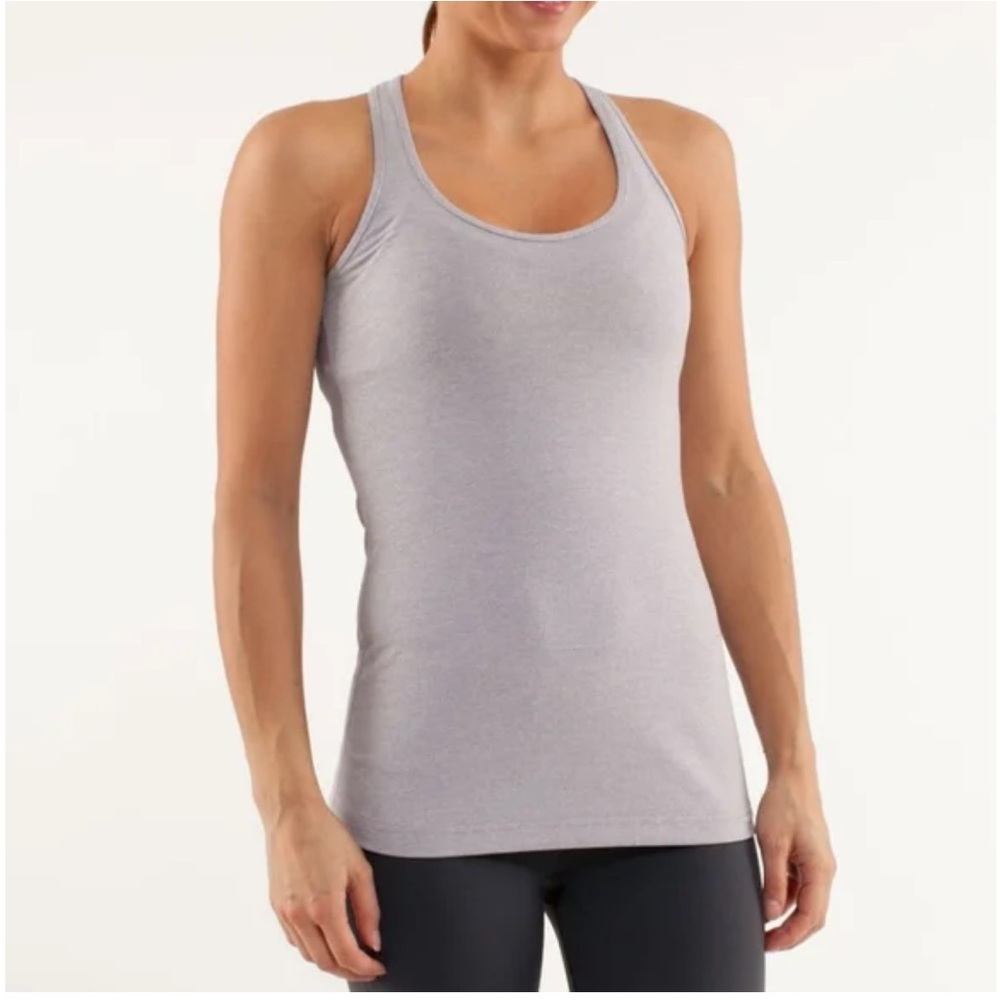 Lululemon Cool Racerback Tank Top Heathered Purple Sz 8